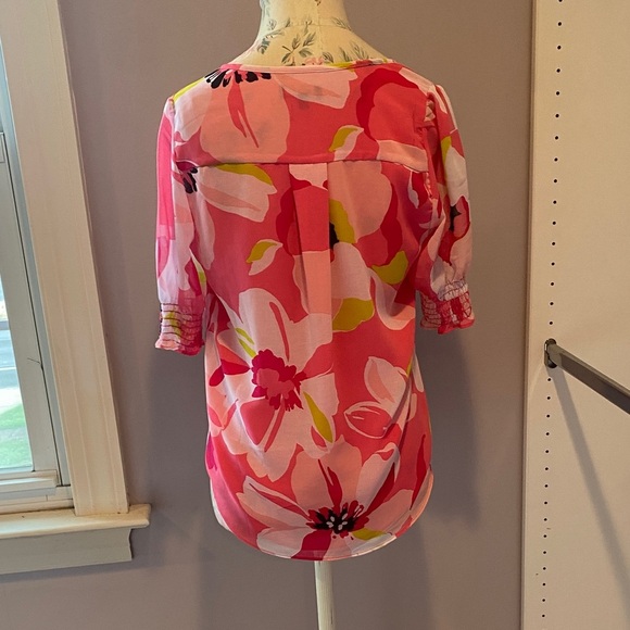 1. State Vibrant Pink and Red Floral Blouse - Picture 7 of 11